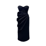 Draped Scuba Dress - Black